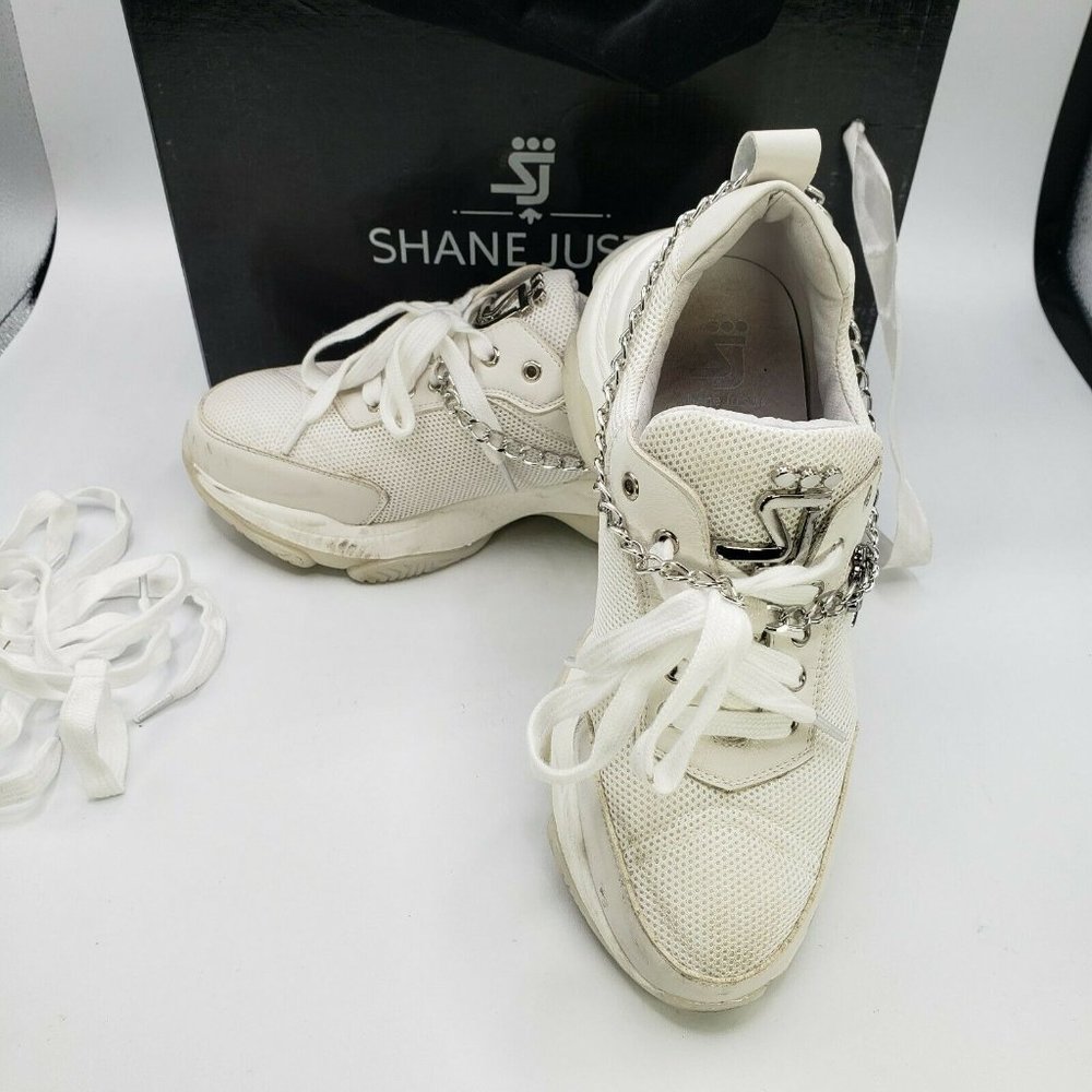 Shane Justin Sneaker Blanco Trainer Size 38/US 6-6.5 womens w Box - Picture 3 of 11
